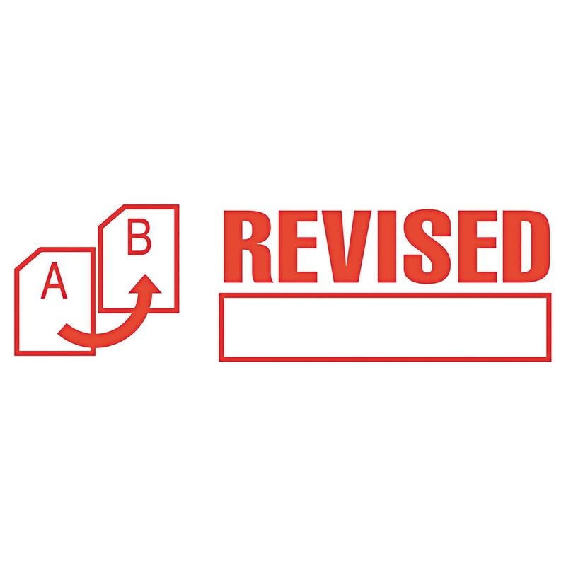 ACCUSTAMP2 035587 Pre-Inked Shutter Stamp, Red, Revised, 1 5/8 x 1/2 - Image 2